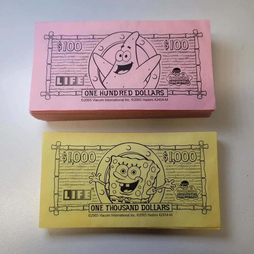 The Game of Life Spongebob Squarepants Edition Replacement‎ Parts Money Rules